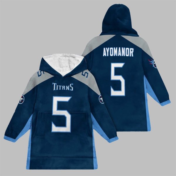2025 Ayomanor 5 Tennessee Football Blanket Hoodie 1