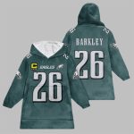 2025 Barkley 9 Captain Eagles Football Blanket Hoodie