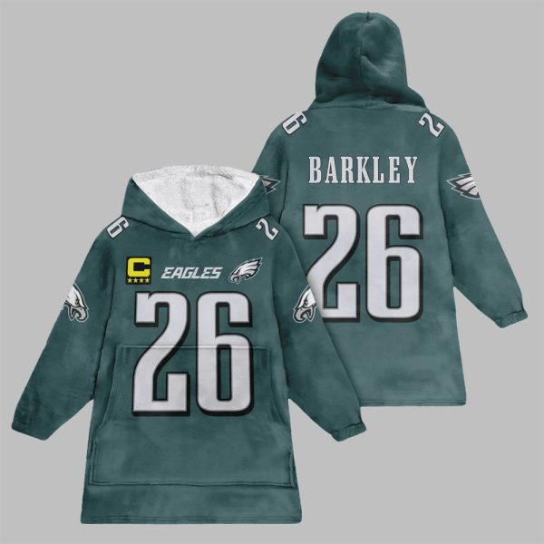 2025 Barkley 9 Captain Eagles Football Blanket Hoodie 1