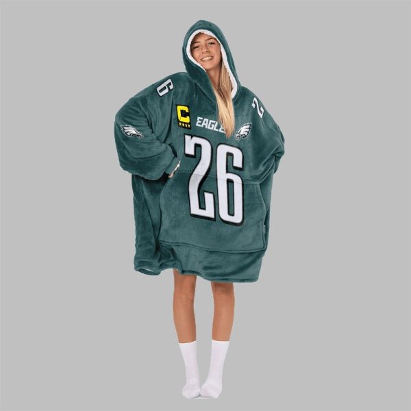2025 Barkley 9 Captain Eagles Football Blanket Hoodie 5