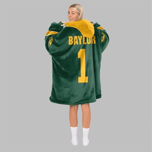 2025 Baylor 1 Baylor Football Blanket Hoodie 4