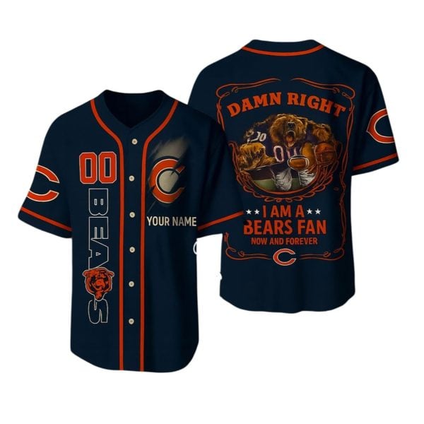 2025 Bears Damn Right I Am A Bears Fan Jersey 1 2