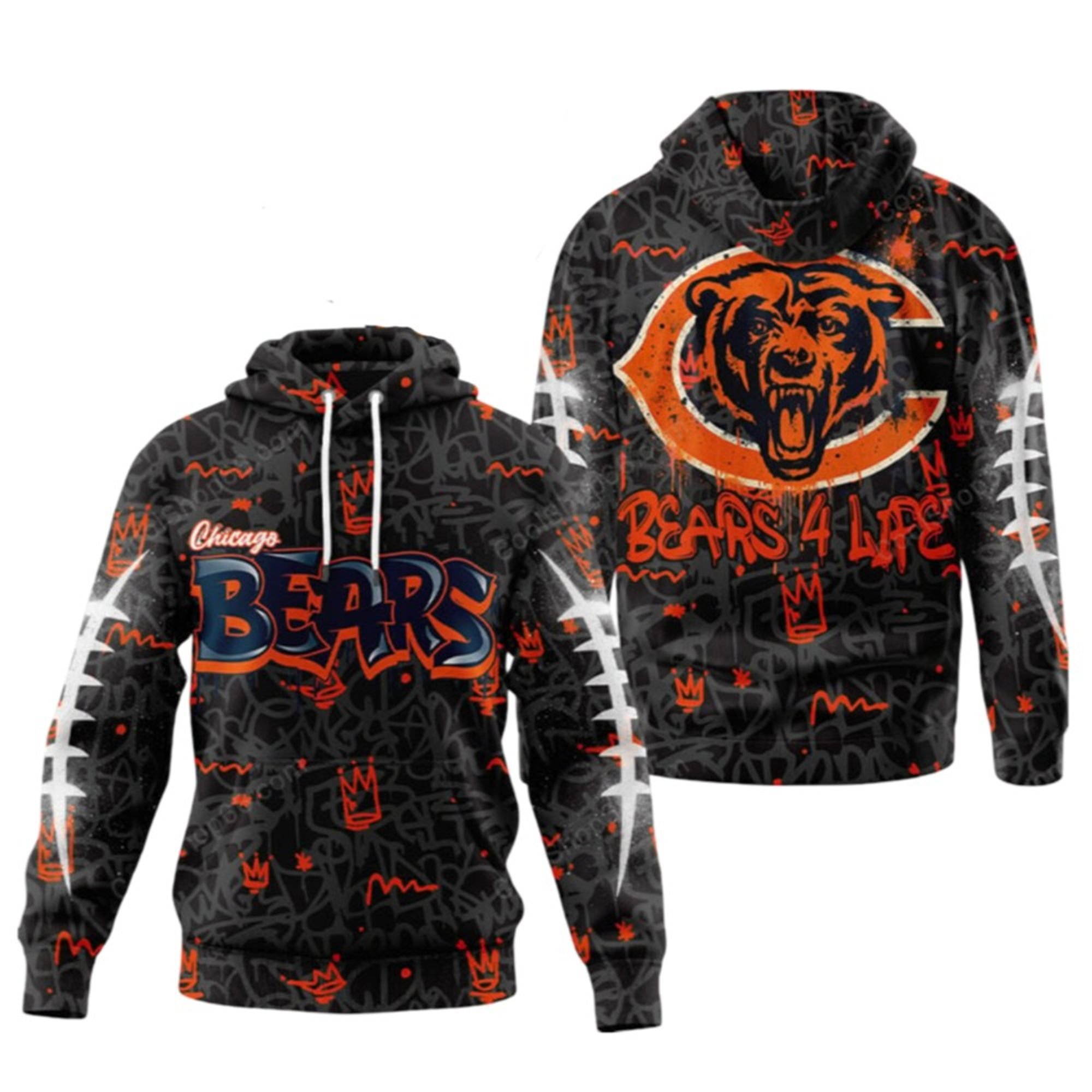 2025 Bears Graffiti 4 Life Hoodie 2 2025 Bears Graffiti For Life Hoodie 1 2