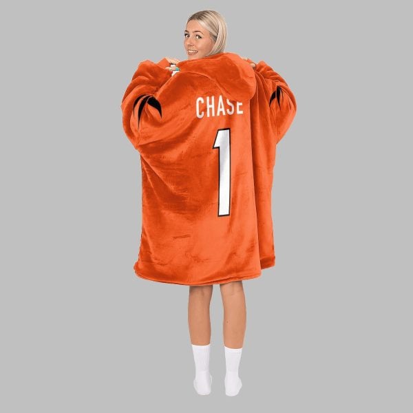 2025 Bengals Chase 1 Blanket Hoodie 2