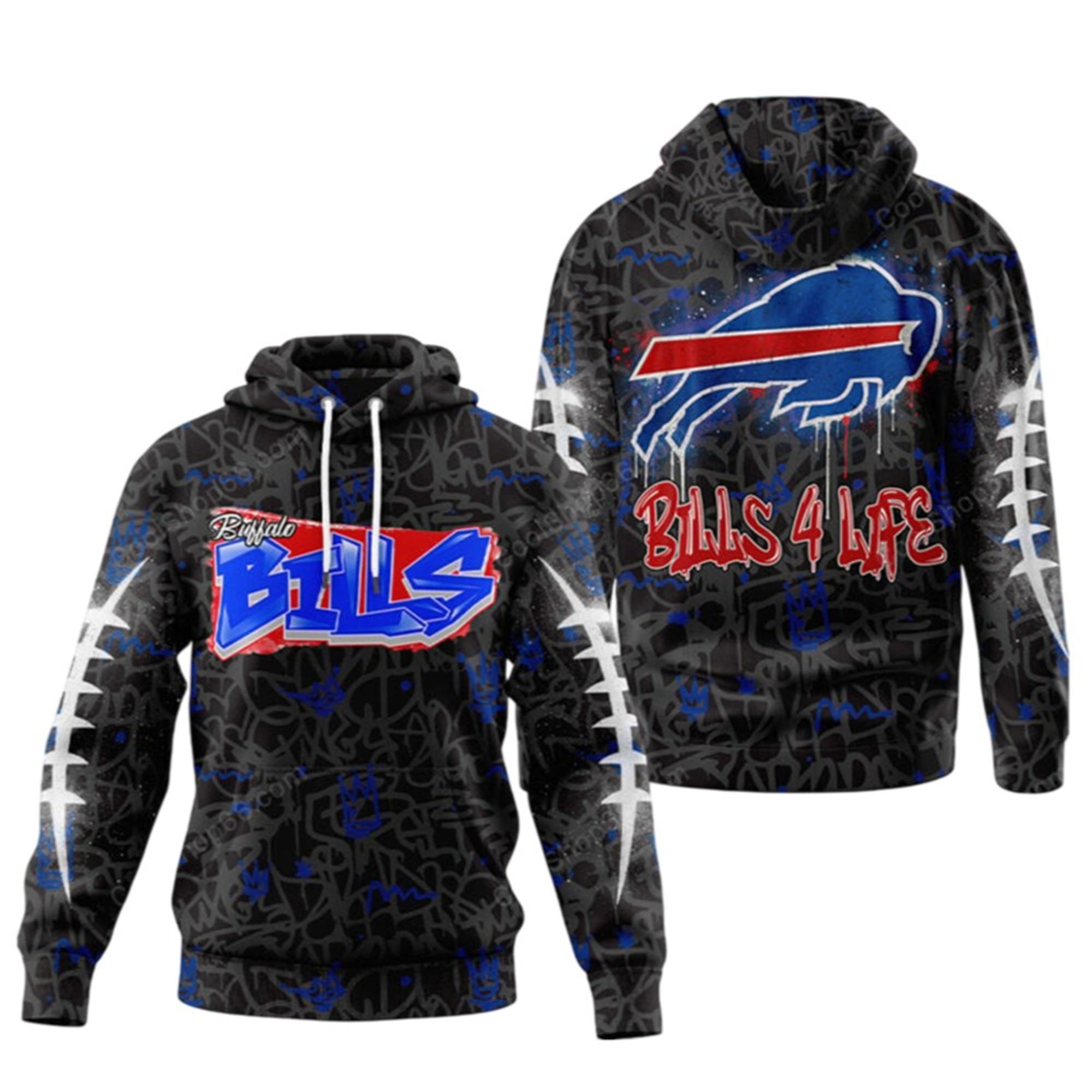 2025 Bills Graffiti 4 Life Hoodie 2 2025 Bills Graffiti For Life Hoodie 1 2