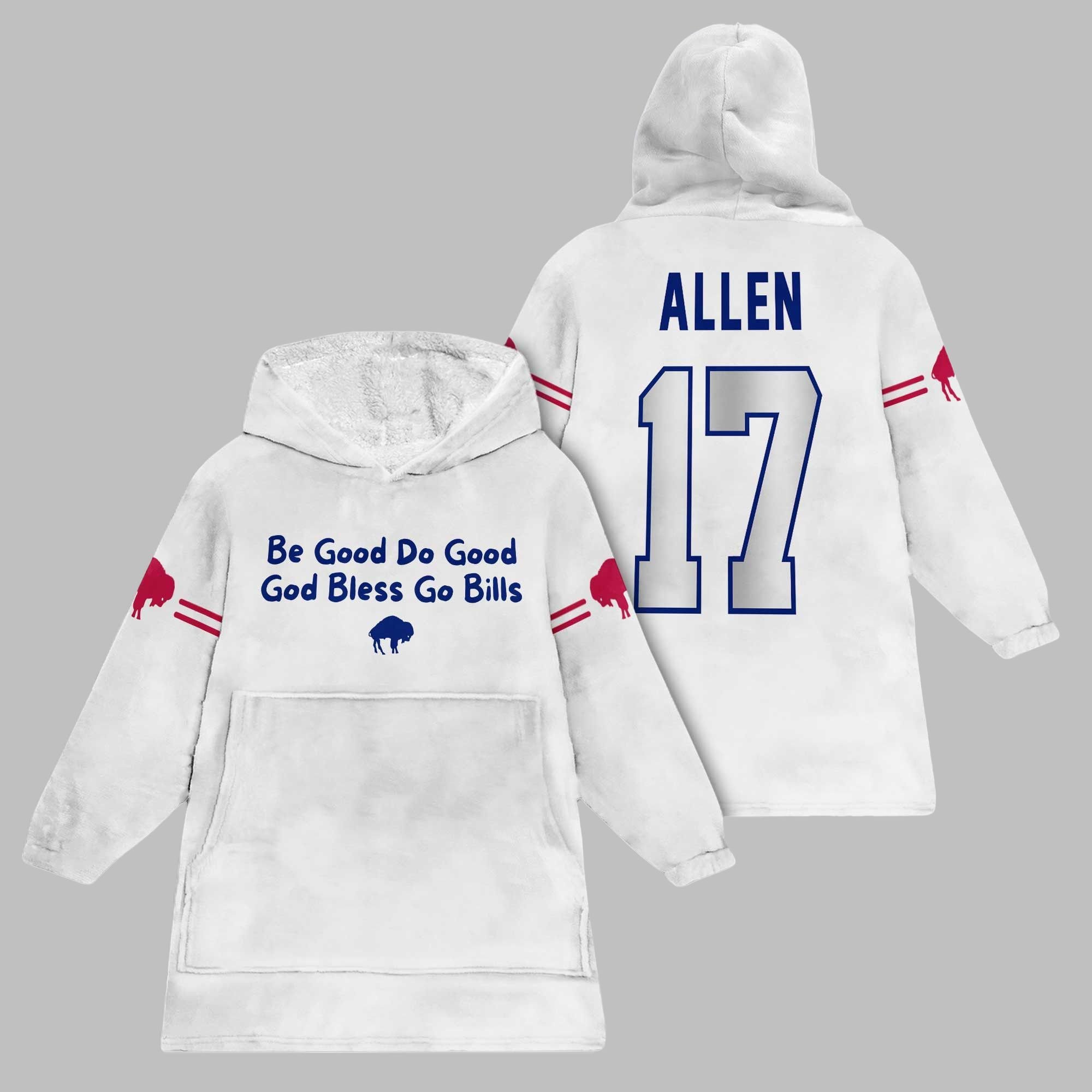 2025 Bills Josh Allen 17 Blanket Hoodie 1 2025 Bills Josh Allen 17 Blanket Hoodie 1