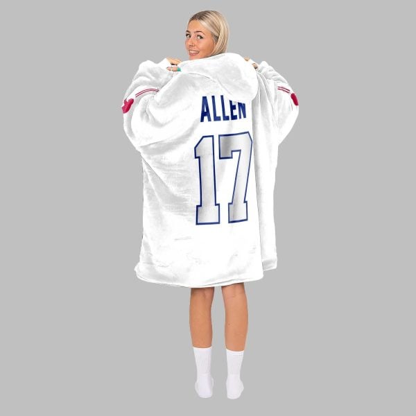 2025 Bills Josh Allen 17 Blanket Hoodie 2