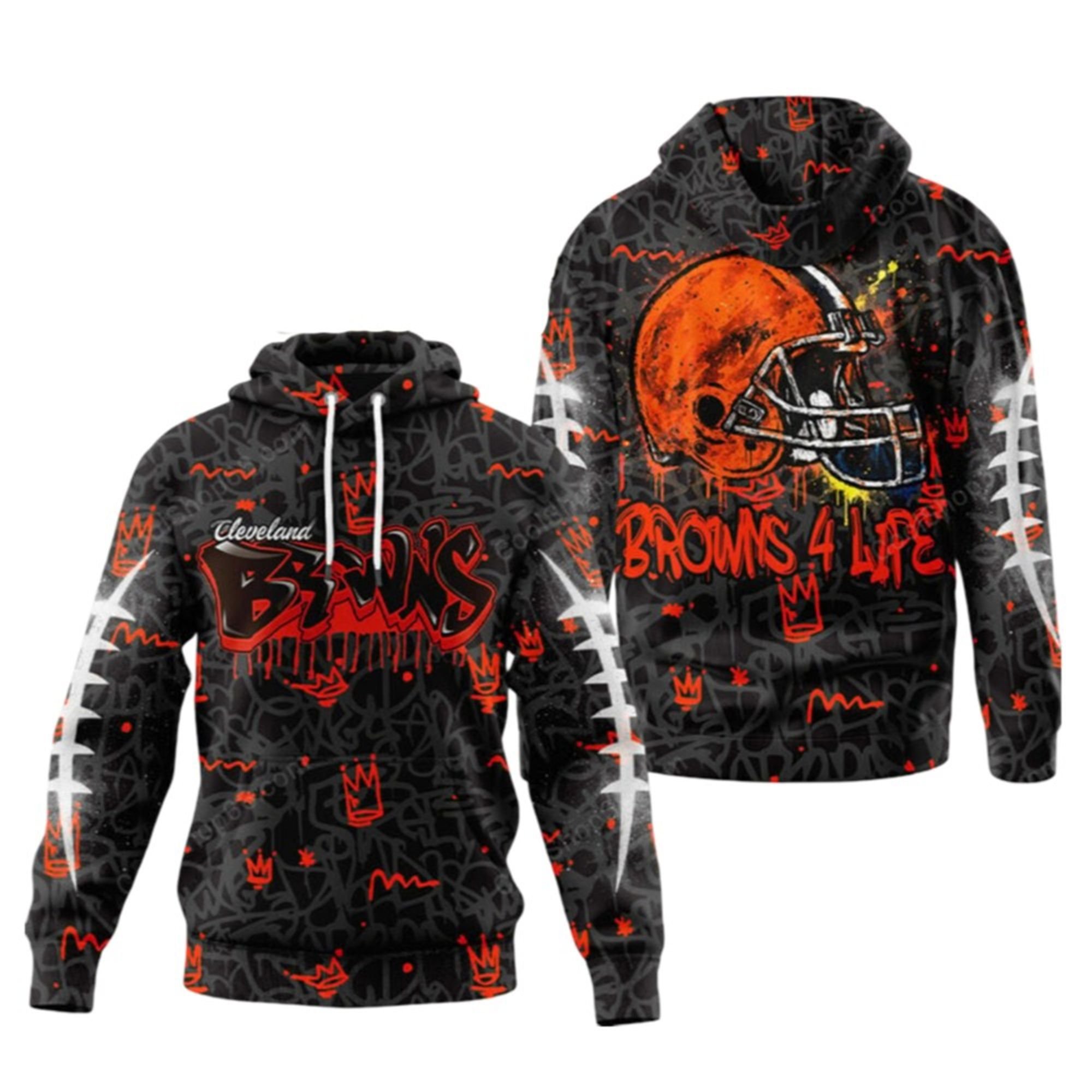 2025 Browns Graffiti 4 Life Hoodie 2 2025 Browns Graffiti For Life Hoodie 1 2