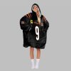 2025 Burrow 9 Captain Bengals Football Blanket Hoodie 3