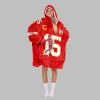 2025 Captain Mahomes 15 KC Chiefs Blanket Hoodie 7 2025 Captain Mahomes 15 KC Chiefs Blanket Hoodie 3