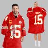 2025 Captain Mahomes 15 KC Chiefs Blanket Hoodie 9 2025 Captain Mahomes 15 KC Chiefs Blanket Hoodie 5