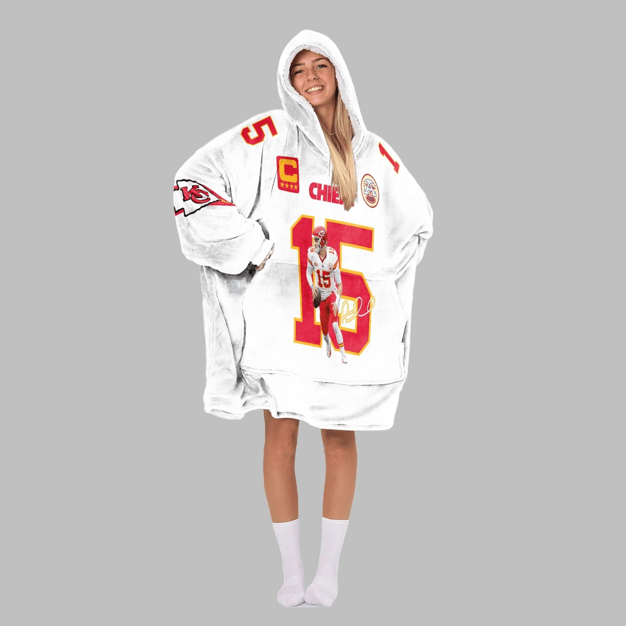 2025 Chiefs Mahomes 15 Blanket Hoodie 3 2025 Chiefs Mahomes 15 Blanket Hoodie 3