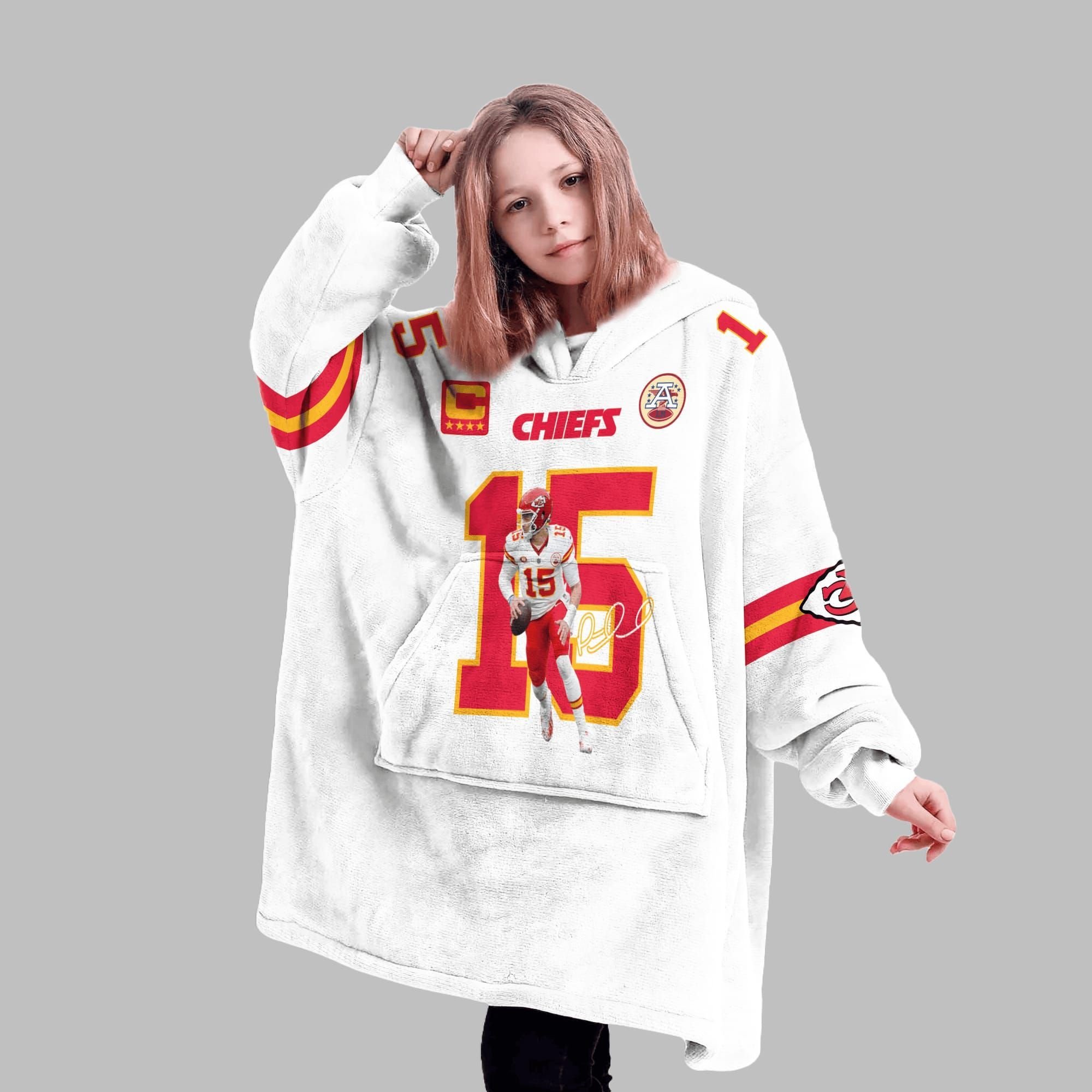 2025 Chiefs Mahomes 15 Blanket Hoodie 4 2025 Chiefs Mahomes 15 Blanket Hoodie 4