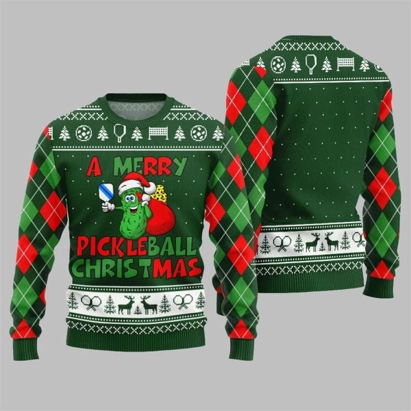 2025 Christmas A Merry Pickleball Christmas Ugly Sweater 1