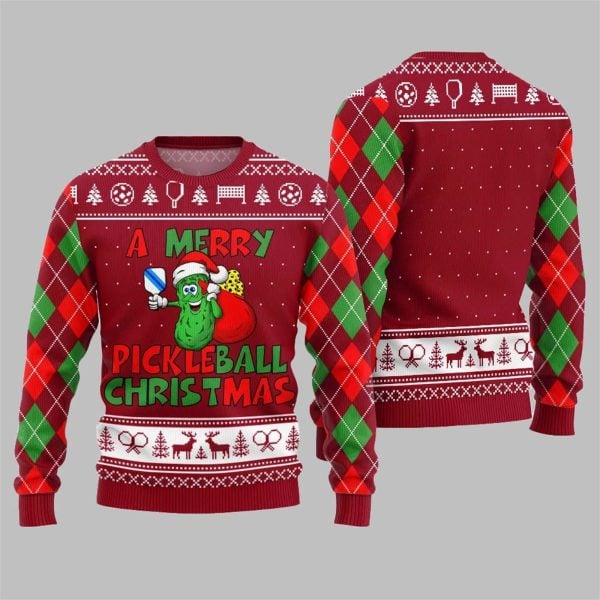 2025 Christmas A Merry Pickleball Christmas Ugly Sweater 4