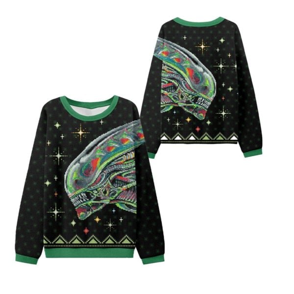2025 Christmas Alien Xenomorph Ugly Sweater 1 2