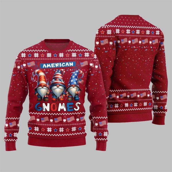 2025 Christmas American Gnomes Ugly Christmas Sweater 2