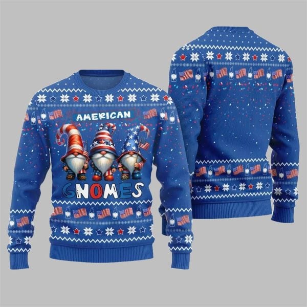 2025 Christmas American Gnomes Ugly Christmas Sweater 3
