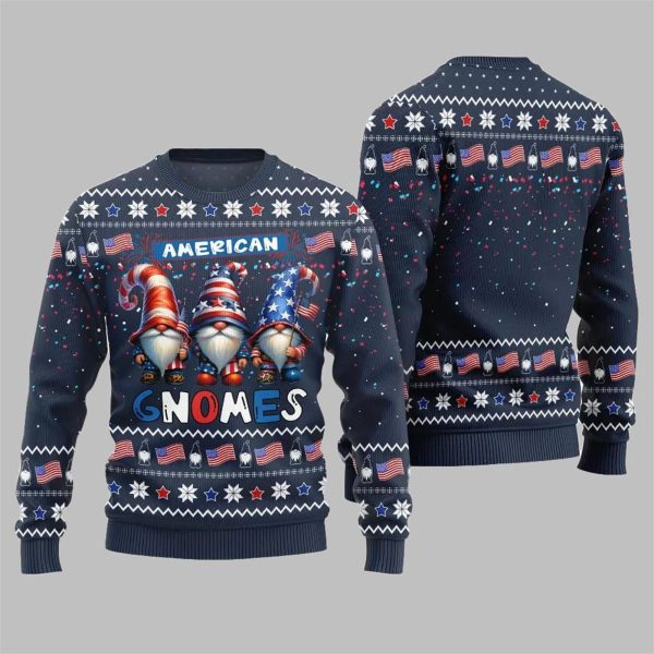 2025 Christmas American Gnomes Ugly Christmas Sweater 4