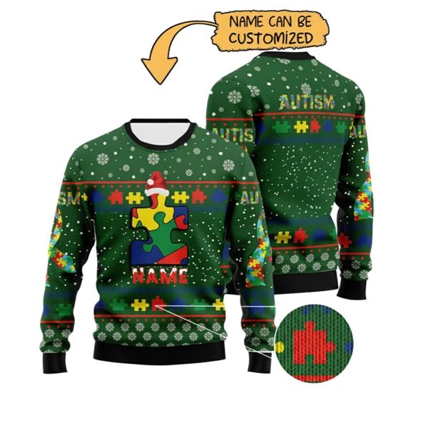 2025 Christmas Autism Awareness Ugly Sweater 1 2