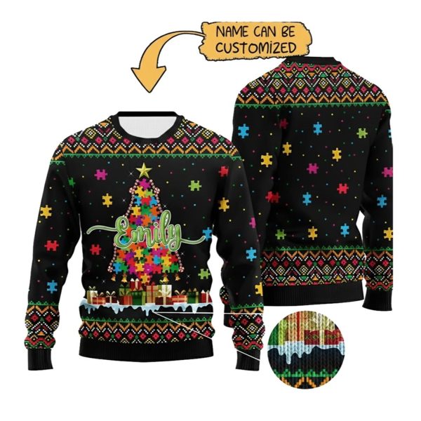 2025 Christmas Autism Tree Ugly Sweater 1 2