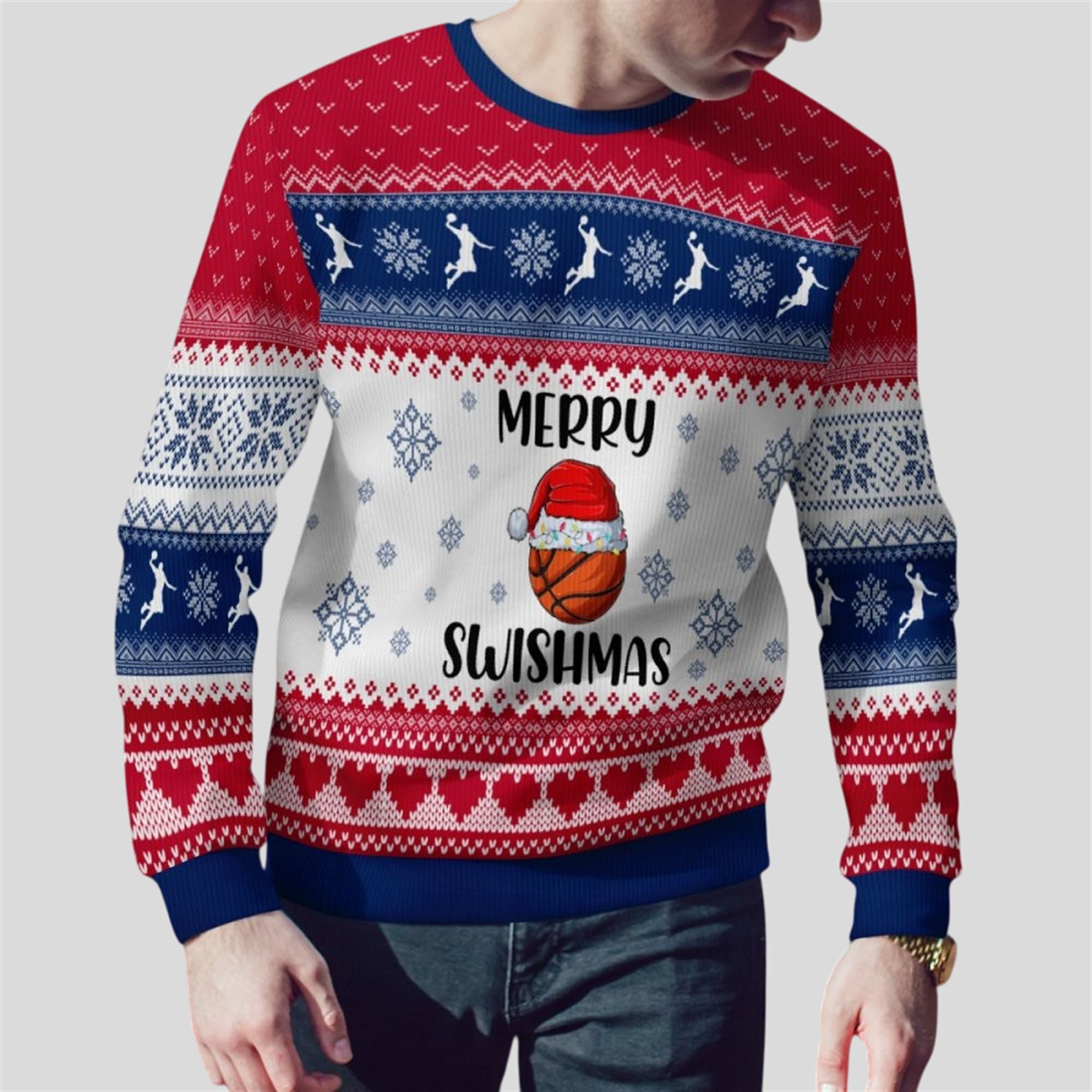 2025 Christmas Basketball Merry Swishmas Ugly Sweater 2 2025 Christmas Basketball Merry Swishmas Ugly Sweater 2