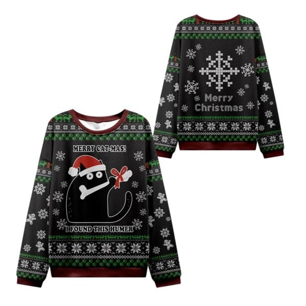 2025 Christmas Bone Thief Catmas Ugly Sweater 1 2