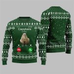 2025 Christmas Calling Capybara Ugly Sweater
