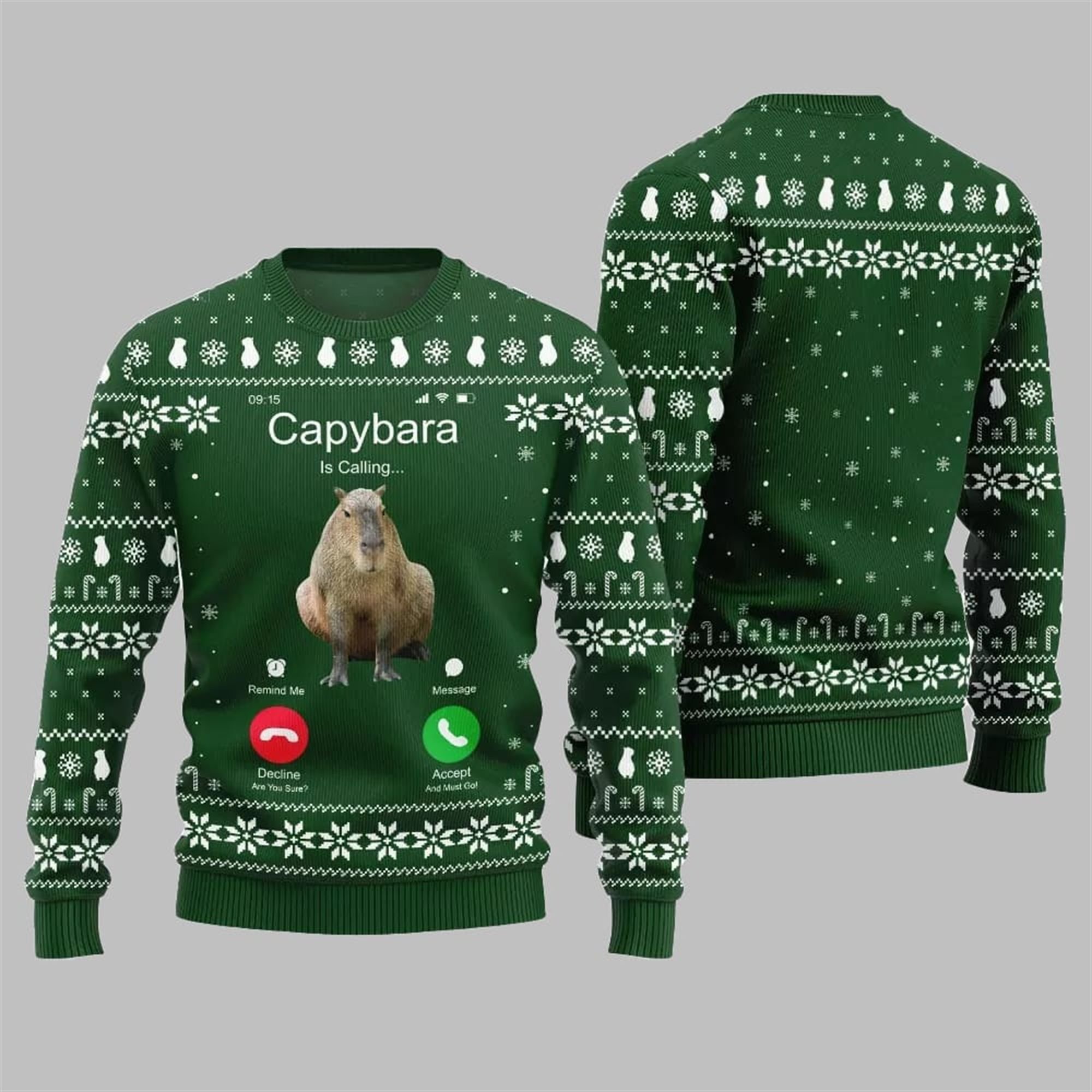 2025 Christmas Calling Capybara Ugly Sweater 4 2025 Christmas Calling Capybara Ugly Sweater 4