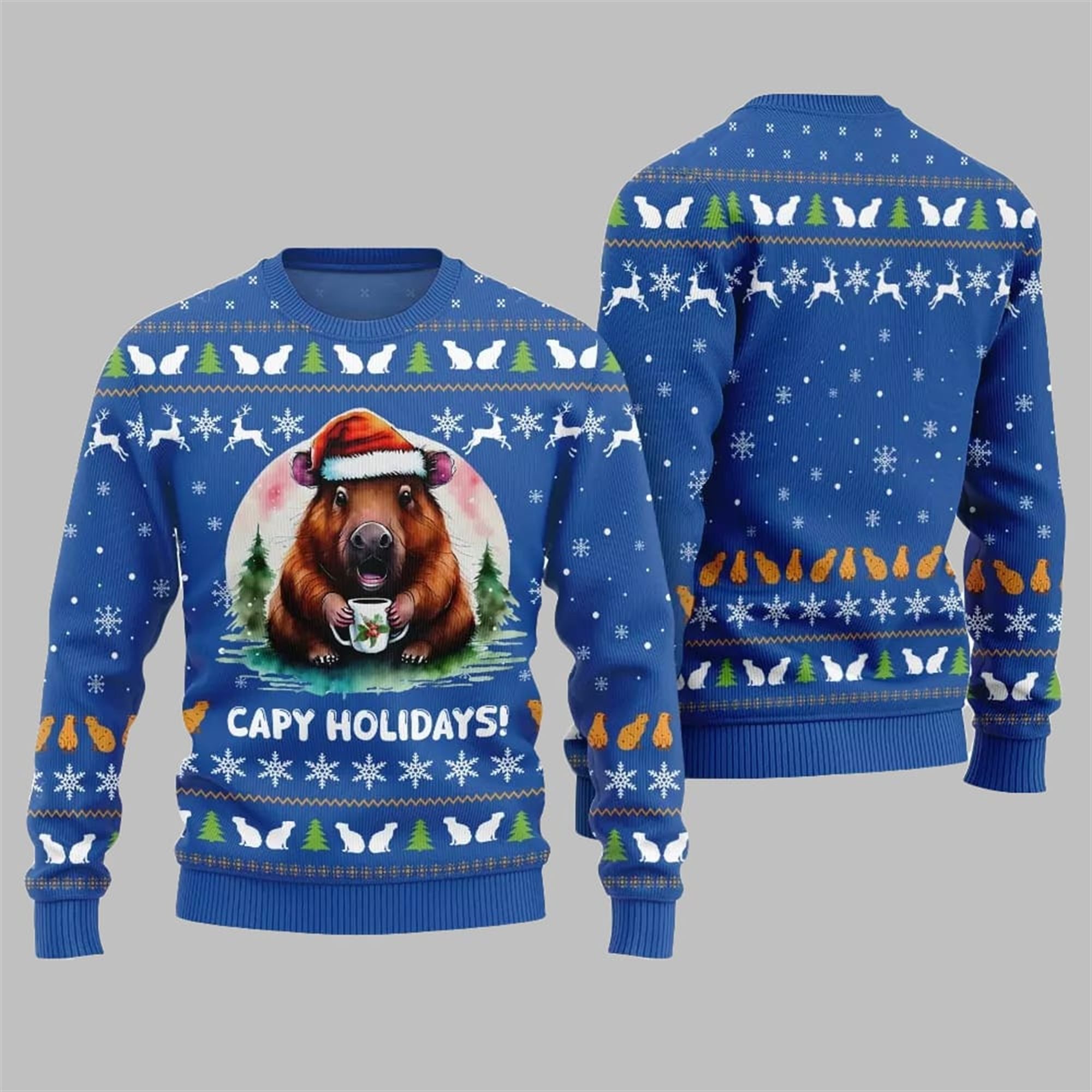 2025 Christmas Capy Holiday Ugly Sweater 2025 Christmas Capy Holiday Ugly Sweater