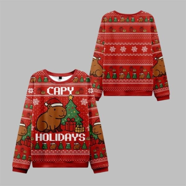 2025 Christmas Capybara Celebration Ugly Sweater 1 1