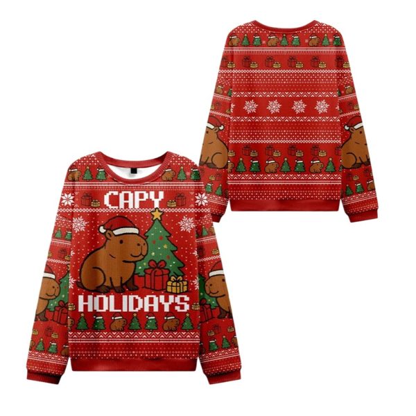 2025 Christmas Capybara Celebration Ugly Sweater 1 2