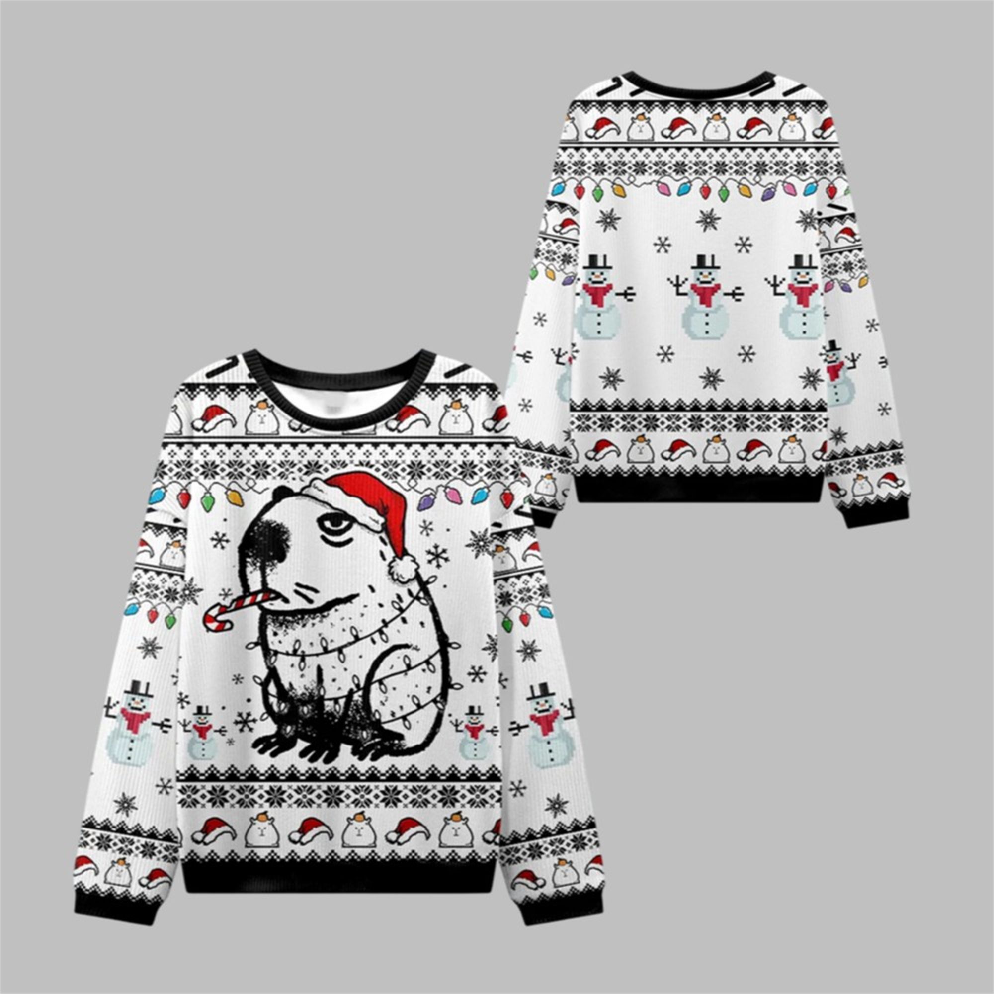 2025 Christmas Capybara Smoking Ugly Sweater 2025 Christmas Capybara Smoking Ugly Sweater