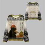2025 Christmas Cat Drinking Tea Ugly Christmas Sweater