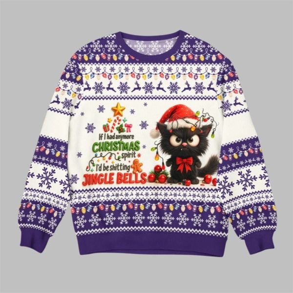 2025 Christmas Cat Jingle Bells Ugly Sweater 1 1