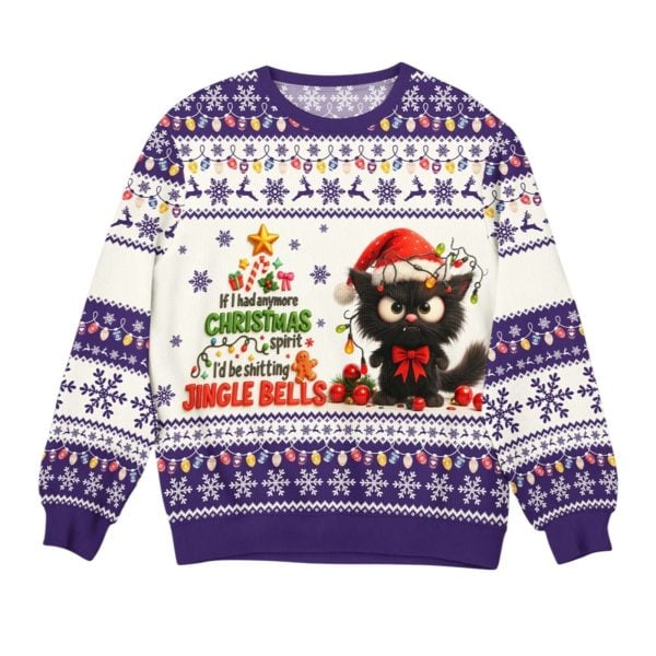 2025 Christmas Cat Jingle Bells Ugly Sweater 1 2