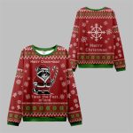 2025 Christmas Raccoon Samurai Ugly Sweater