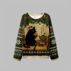 2025 Christmas Cute Cat Drinking Tea Christmas Ugly Sweater 1
