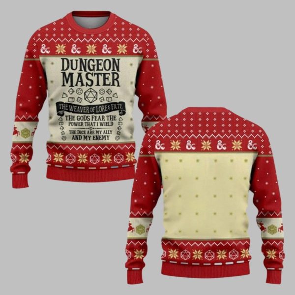 2025 Christmas DND Dungeon Master The Weaver Of Lore Fate Ugly Sweater 1 1