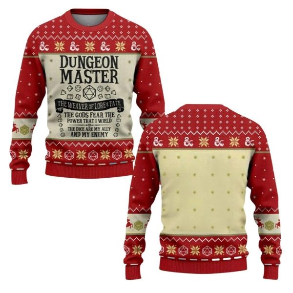 2025 Christmas DND Dungeon Master The Weaver Of Lore Fate Ugly Sweater 1 2