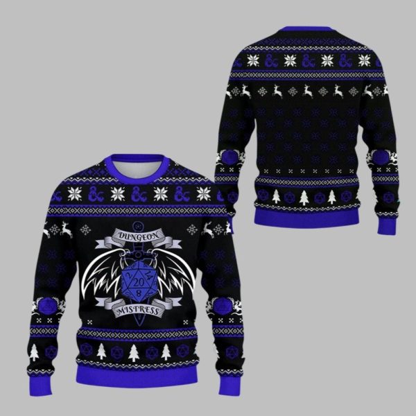 2025 Christmas DND Dungeon Mistress Ugly Christmas Sweater 1 1