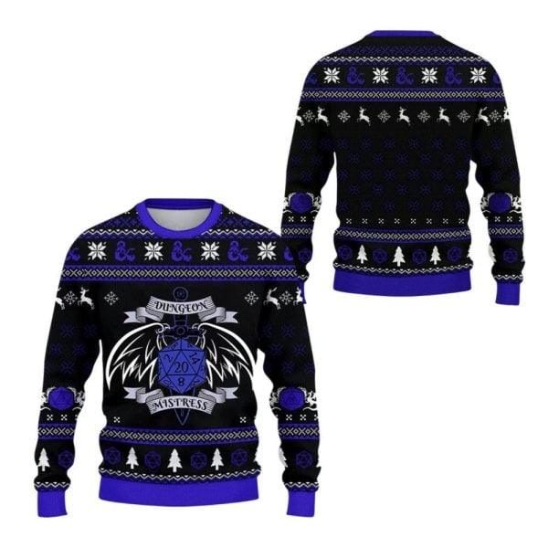 2025 Christmas DND Dungeon Mistress Ugly Christmas Sweater 1 2