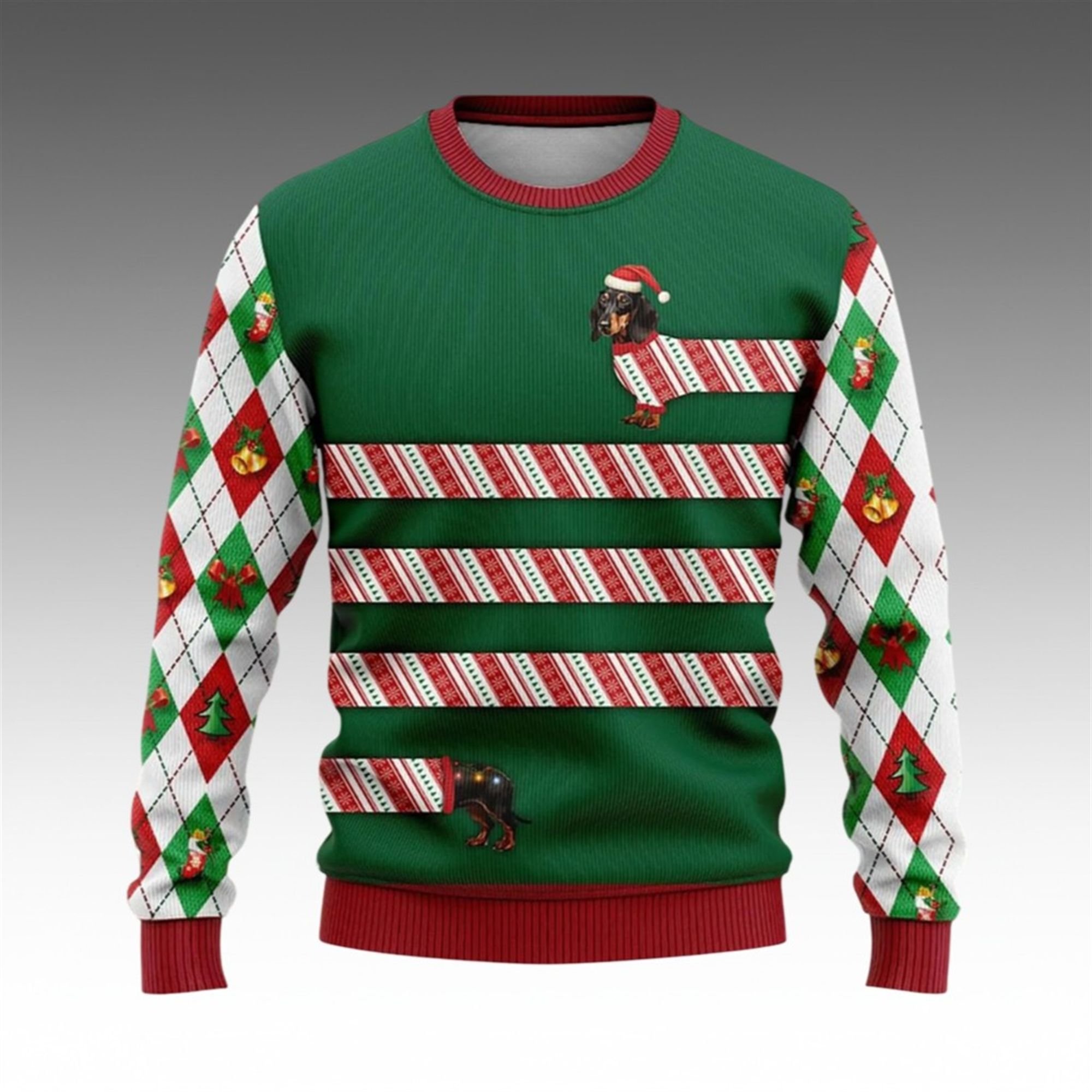 2025 Christmas Dachshund Candy Cane Ugly Christmas Sweater 2 2025 Christmas Dachshund Candy Cane Ugly Christmas Sweater 1 2