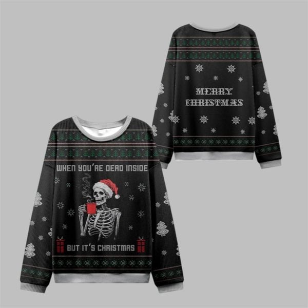2025 Christmas Dead Inside Festive Outside Ugly Sweater 1 1