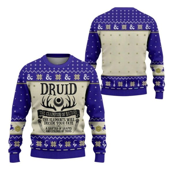 2025 Christmas DnD Druid The Champion Of Nature Ugly Sweater 1 2