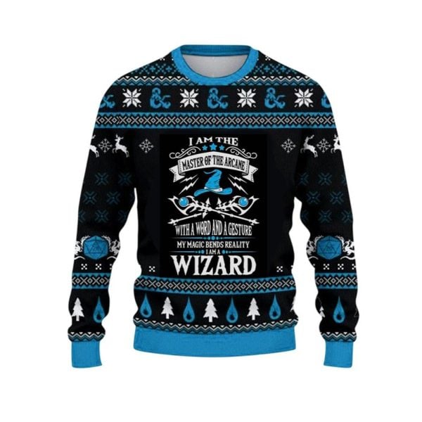 2025 Christmas DnD I Am The Master Of The Arcane Ugly Sweater 1 2