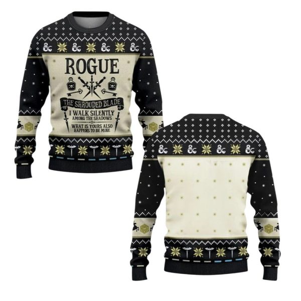 2025 Christmas Dnd Rogue The Shrouded Blade Ugly Sweater 1 2