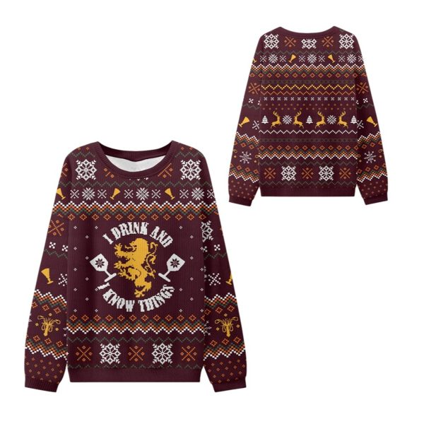 2025 Christmas Drink Know Things Ugly Sweater 1 2