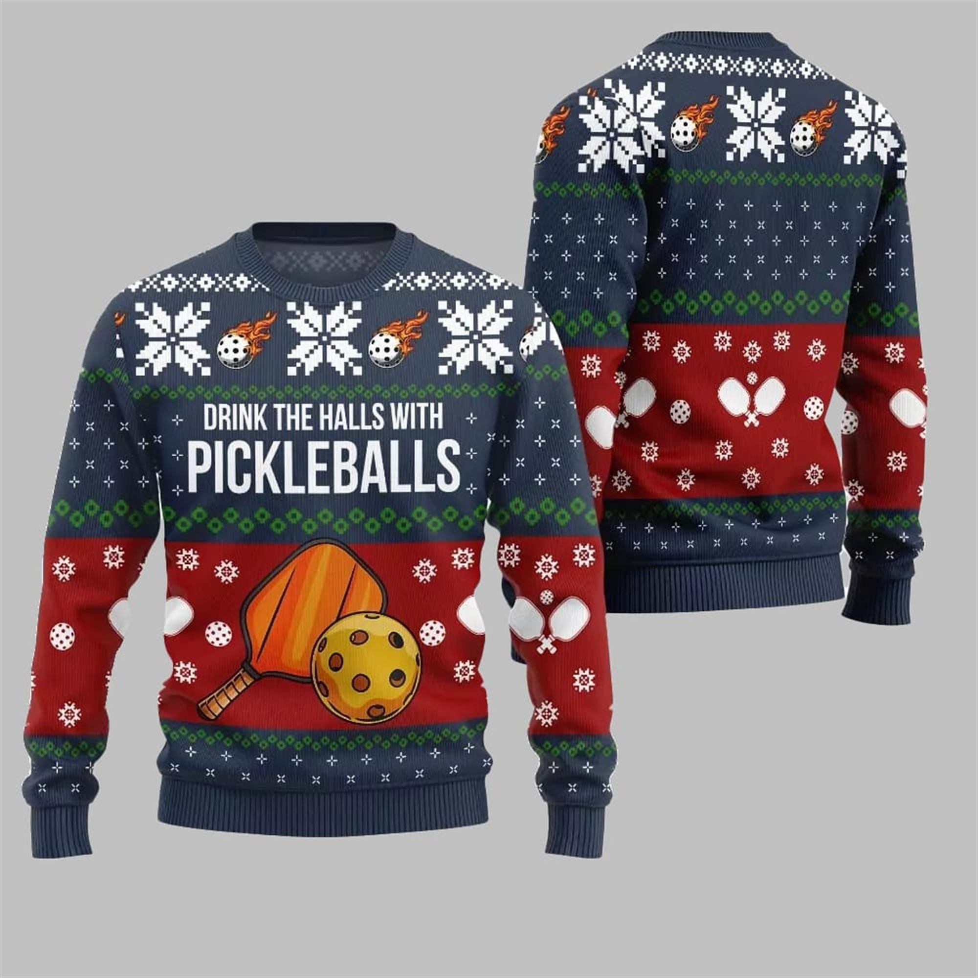 2025 Christmas Drink The Halls With Pickleballs Ugly Sweater 1 2025 Christmas Drink The Halls With Pickleballs Ugly Sweater 1