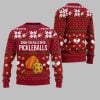 2025 Christmas Drink The Halls With Pickleballs Ugly Sweater 5